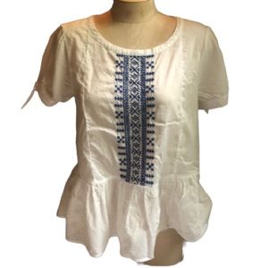 Beautiful J Crew white BOHO top sz 6